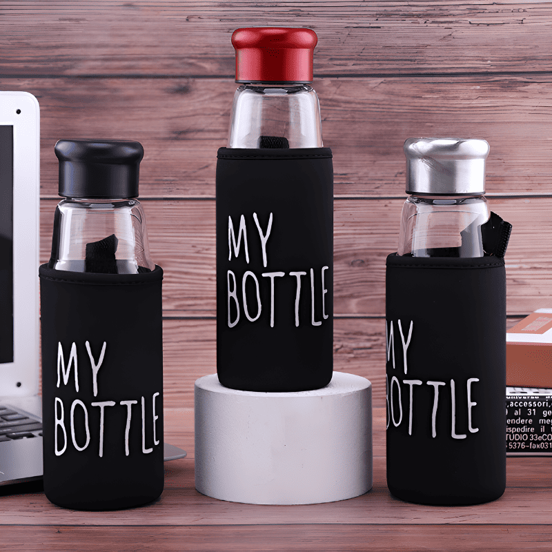 1000016813-Photoroom Jazz Style Glass Water Bottle with Aluminum Cap - Image 1