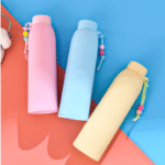 Double-Layer Anti-Scalding Glass Inside and Plastic Outside, Anti-Fall, Simple Water Bottle