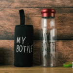 Jazz Style Glass Water Bottle with Aluminum Cap - Image 2