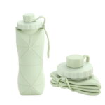 Folding Silicone Large Lightweight Sports Outdoor Travel Portable Collapsible Water Bottle 600ml - Image 4