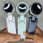 Mini Portable Rechargeable USB Electric Fan Handheld LED Display Air Cooler with High Speed