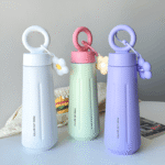 Simple stainless steel thermos for girls flower handle thickened vacuum outdoor portable travel cup - Image 2