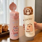 Thermos Double Drinking System Water Bottle for Students Going to School, Boys and Girls