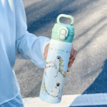 Double-Drink Pop-Top Lid, Cute and Good-Looking Thermos Cartoon Water Bottles - Image 7