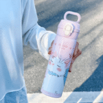 Double-Drink Pop-Top Lid, Cute and Good-Looking Thermos Cartoon Water Bottles - Image 5