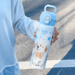 Double-Drink Pop-Top Lid, Cute and Good-Looking Thermos Cartoon Water Bottles - Image 6