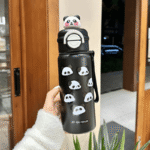 Panda Thermos Stainless Steel Kidsren's Student Portable Straw+Rope Water Kettle - Image 7