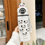 Panda Thermos Stainless Steel Kidsren's Student Portable Straw+Rope Water Kettle - Image 8