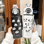 Panda Thermos Stainless Steel Kidsren's Student Portable Straw+Rope Water Kettle - Image 2