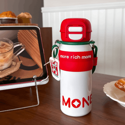 Flip-Top Double-Drink Thermal Portable 316 Stainless Steel Water Bottle