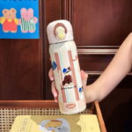 Cartoon Thermos for Students, Portable New Water Bottle Stainless Steel Double Drinking Straw Cup - Image 7