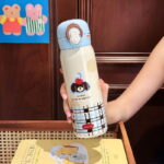 Cartoon Thermos for Students, Portable New Water Bottle Stainless Steel Double Drinking Straw Cup - Image 5