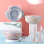 Children's Food Stainless Steel Bowl with Lid Insulated Heat Preservation Bowl Anti-drop - Image 2