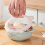 Children's Food Stainless Steel Bowl with Lid Insulated Heat Preservation Bowl Anti-drop - Image 3