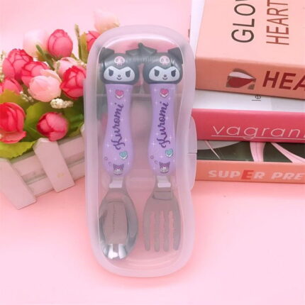 Cute Cartoon Portable Boxed Spoon Fork Tableware