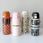 Outdoor portable sports double drinking straw cover car insulation cup