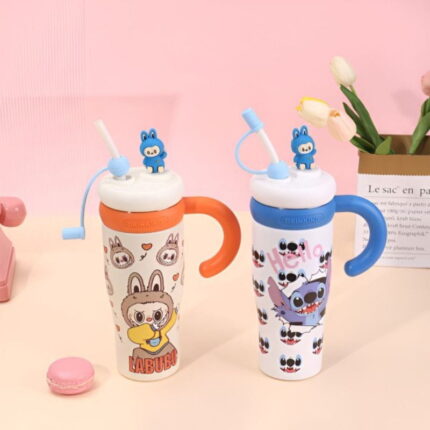Doll Ice Stainless Steel Insulated Large Capacity with Handle Straw Cartoon Car Water Cup