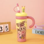 Doll Ice Stainless Steel Insulated Large Capacity with Handle Straw Cartoon Car Water Cup - Image 8