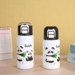 Cute Stainless Steel Thermos Cup with High-Looking Pop-Up Lid and Straw for Outdoor Children and Students - Image 5