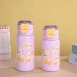 Cute Stainless Steel Thermos Cup with High-Looking Pop-Up Lid and Straw for Outdoor Children and Students - Image 7
