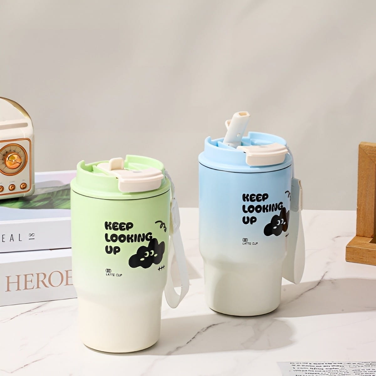 1000094450 Cloud Late Thermal Stainless Steel Double Drinking System Coffee Mug - Image 1