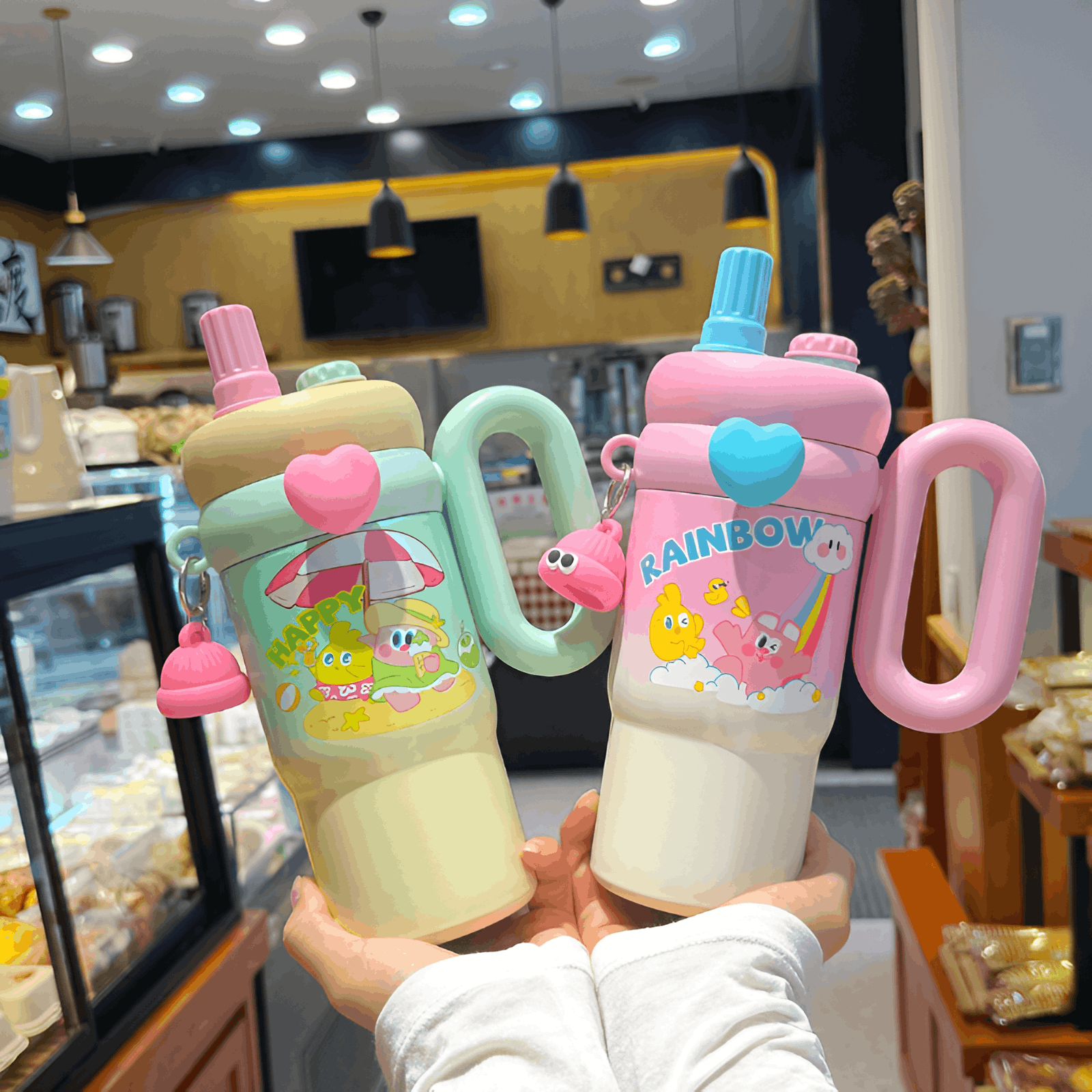 1000119026 Happy Rainbow Travel Thermos Tumbler - Image 1