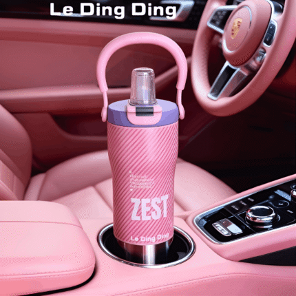 Le Ding Ding 900ml Stainless Steel Vacuum Insulated Tumbler | 2-in-1 Portable Thermos Cup with Handle – Pink