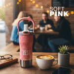 Le Ding Ding 900ml Stainless Steel Vacuum Insulated Tumbler | 2-in-1 Portable Thermos Cup with Handle – Pink - Image 2